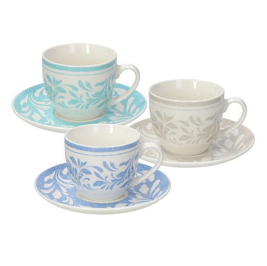 Multicolored porcelain tea set | Celine