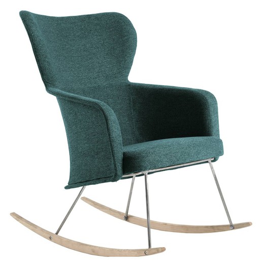 KAMIL-Green upholstered rocking chair, 68.4 x 82.3 x 86.5 cm