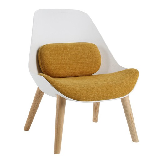 KEMEN-Armchair made of natural ash and polycarbonate wood. Includes yellow bearing, 71 x 73 x 90 cm