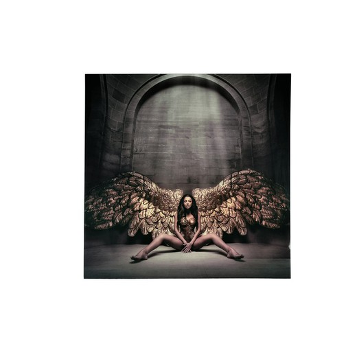 Gefallener Engel mit Kristall-Kunstdruck, 100x1x100cm