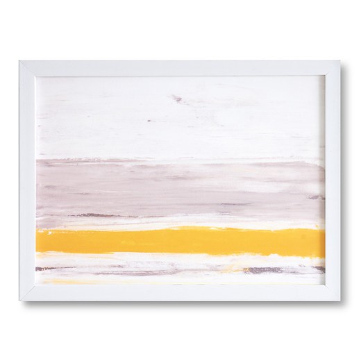Lámina BEACH con marco blanco, 40x3x30 cm