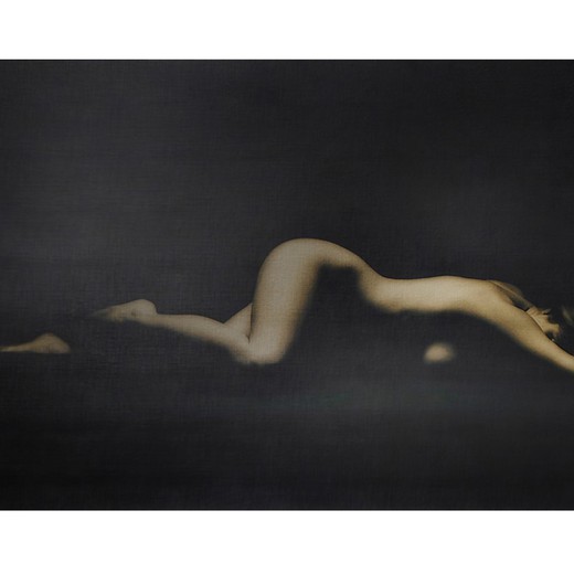 Female figure print on MDF, 70x1x50cm