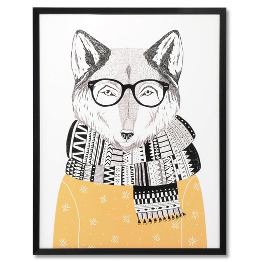 Poster FOX con cornice nera, 60x3x80 cm