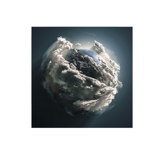 Madre Terra con stampa artistica di cristallo, 100x1x100cm