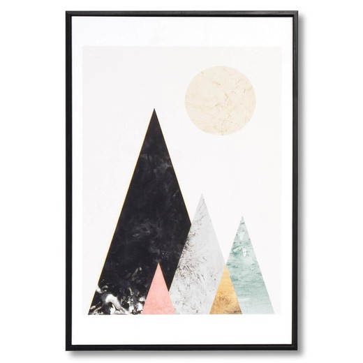 MOUNTAINS art print with black frame, 40x3.5x60 cm