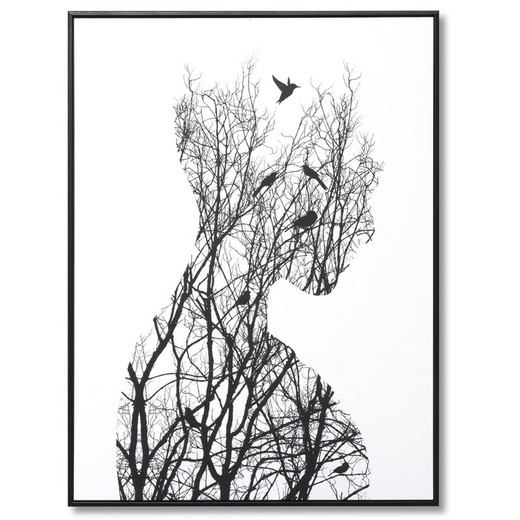PROFIL Kunstdruck mit schwarzem Rahmen, 60x3,5x80 cm