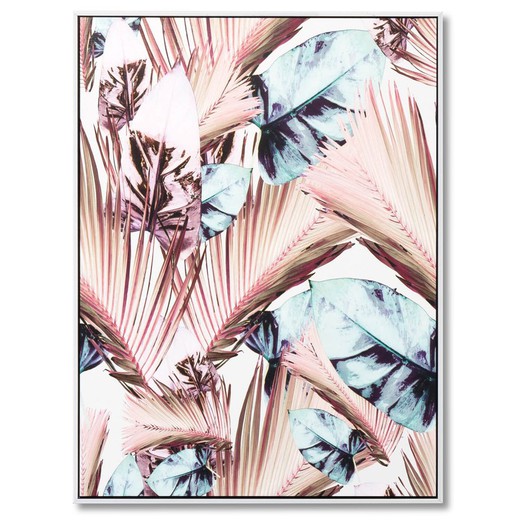 Impression d'art ROSY PALM avec cadre blanc, 60x3,5x80 cm
