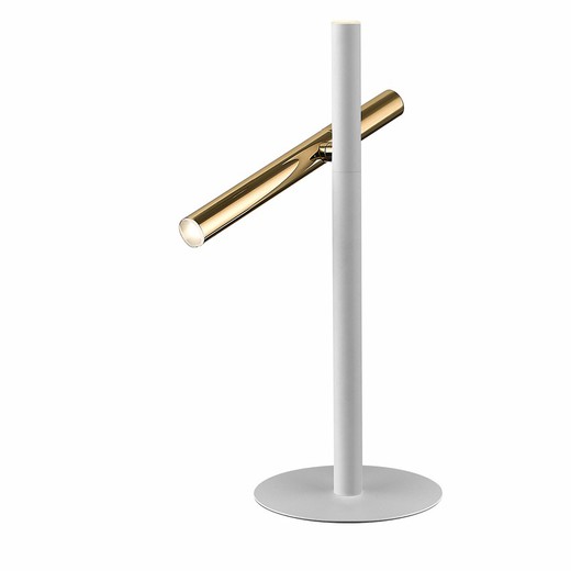 Table Lamp with 2 lights Led Metal Varas Gold / Black, 31x21x53cm