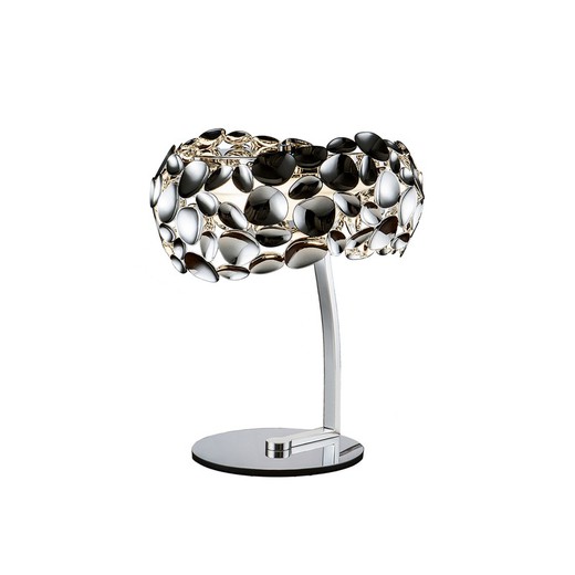 Lampe de table en métal argenté Narisa avec 3 lumières, Ø32x40cm