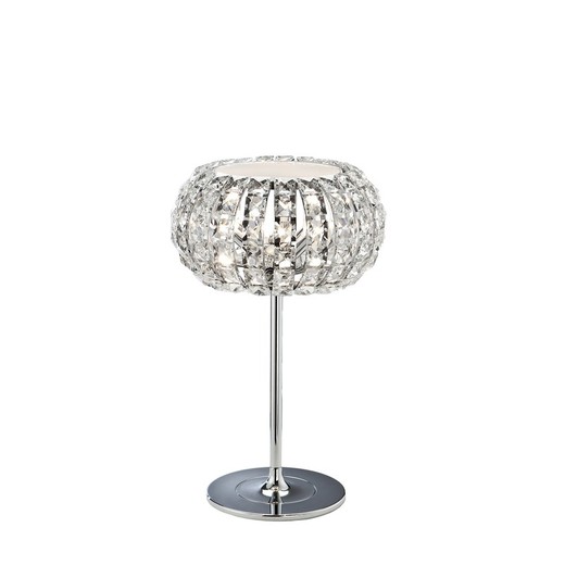 Diamant-Tischlampe aus Metall und Kristall mit 3 Lichtern, Ø24x40cm
