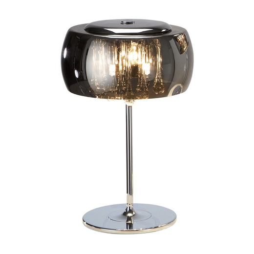 Lampada da tavolo in metallo e vetro a specchio Argos con 3 luci, Ø28x42cm
