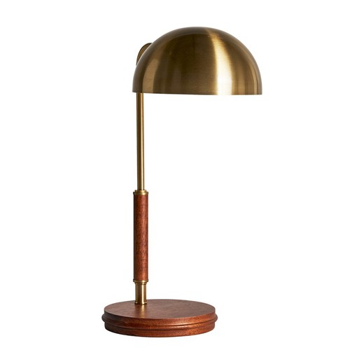 Bordslampa i guld/brun stål, 20x30x46cm