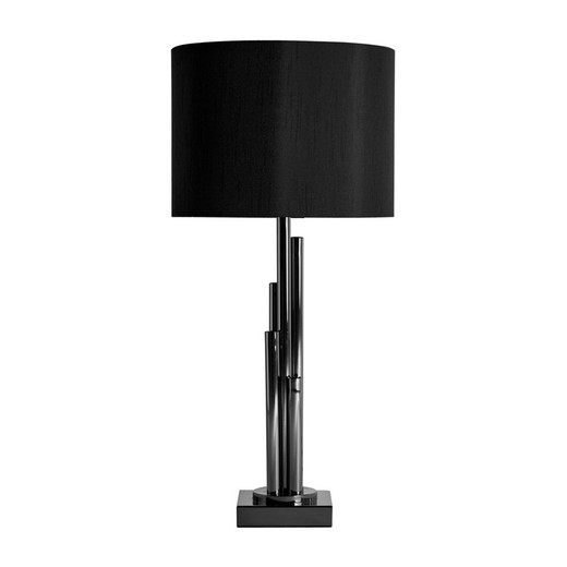 Czarna stalowa lampa stołowa, Ø33x70cm