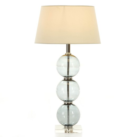 Blå glas bordlampe, Ø16x59cm