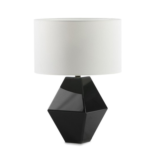 Lámpara de Mesa de Cristal Negro, 21x21x37cm