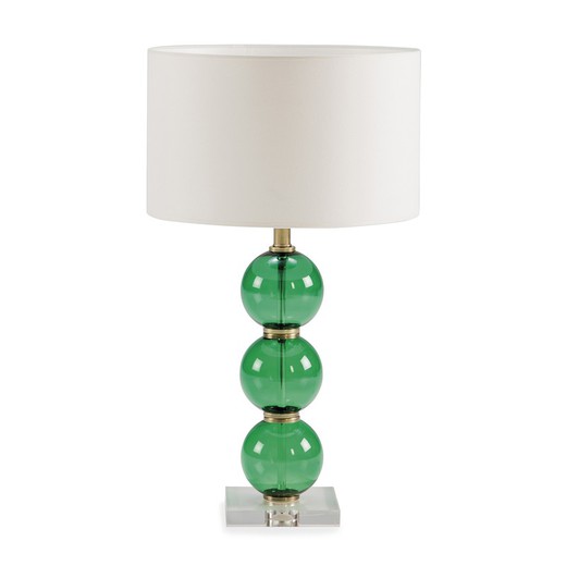 Groene glazen tafellamp, Ø17x50cm
