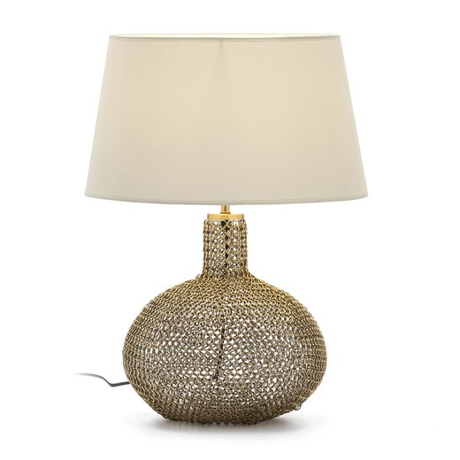 Lampada da tavolo in vetro e metallo dorato, Ø29x36cm