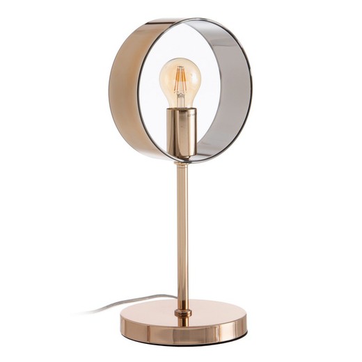 Lámpara de mesa de cristal y metal en dorado, 20 x 18 x 44 cm
