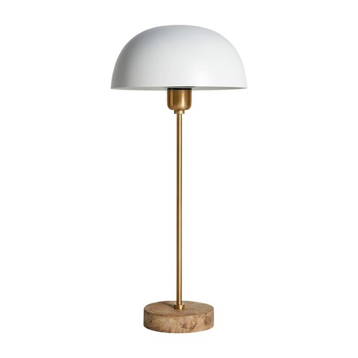 White and gold iron table lamp, Ø 24 x 54 cm | Kaline