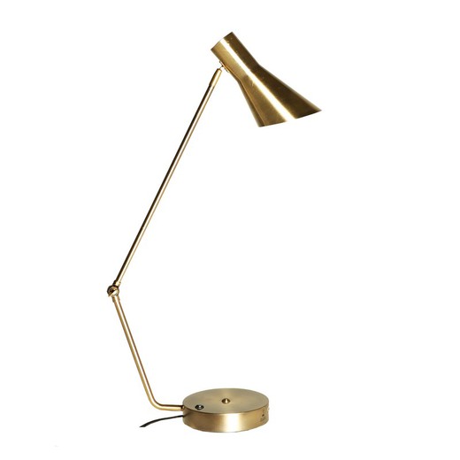 Żelazna lampa stołowa w kolorze złotym, 50 x 16 x 77-52 cm | Piła do kołków