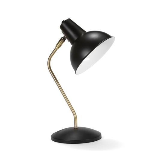 Lámpara de mesa de Latón Vintage Negro, 20x15x38cm
