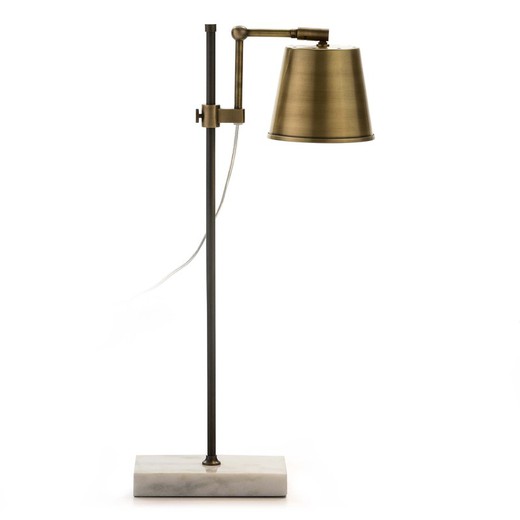 Marmer en metalen tafellamp, 32x14x71cm