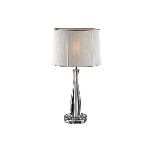Gennemsigtig og sølvfarvet bordlampe, Ø27x51 cm | Lin