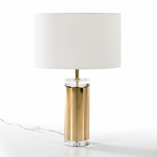 Goudkleurige metalen tafellamp, Ø12x44cm