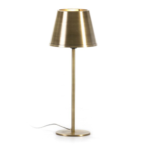 Złota metalowa lampa stołowa, Ø13x39cm