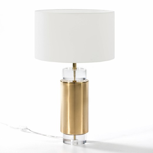 Lámpara de mesa de metal dorado, Ø 14 x 53 cm