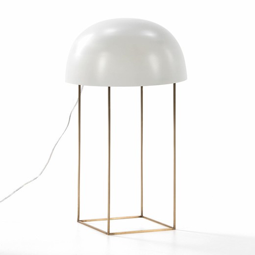 Lampada da tavolo in metallo oro/bianco, 20x33x70cm