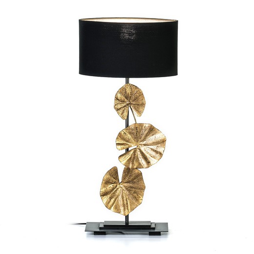 Tischlampe aus goldfarbenem/schwarzem Metall, 30x15x78cm