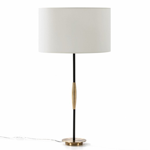 Gold/Black Metal Table Lamp, Ø14x60cm