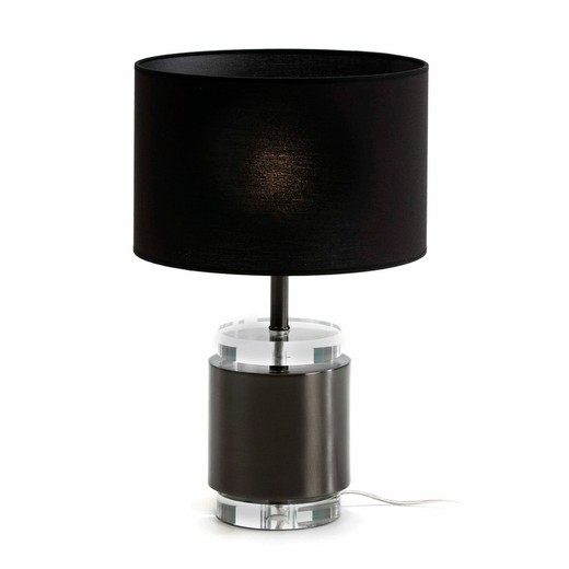 Czarna metalowa lampa stołowa, Ø14x33cm