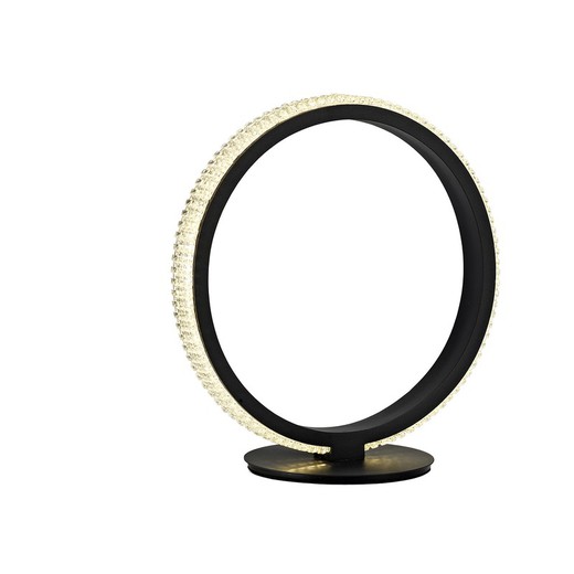 Abajur de mesa com anel de metal preto, Ø29x30cm