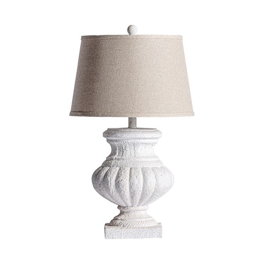 Lampe de table en résine blanche/beige, Ø38x65cm