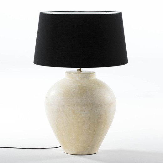 Lampada da tavolo in terracotta color crema, Ø45x55cm