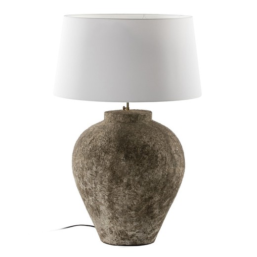 Lampe de table en terre cuite grise, Ø45x55cm