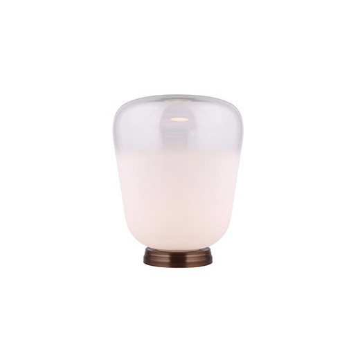 Lámpara de mesa de vidrio blanco, Ø33x43 cm
