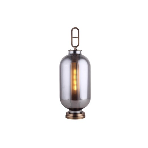 Grijze glazen tafellamp, 22x64 cm