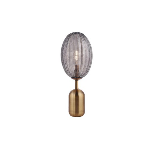 Lampada da tavolo in vetro ambrato, 23x58 cm