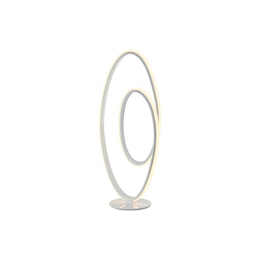 Lampada da tavolo a led in metallo bianco Loop, 23x17x52cm