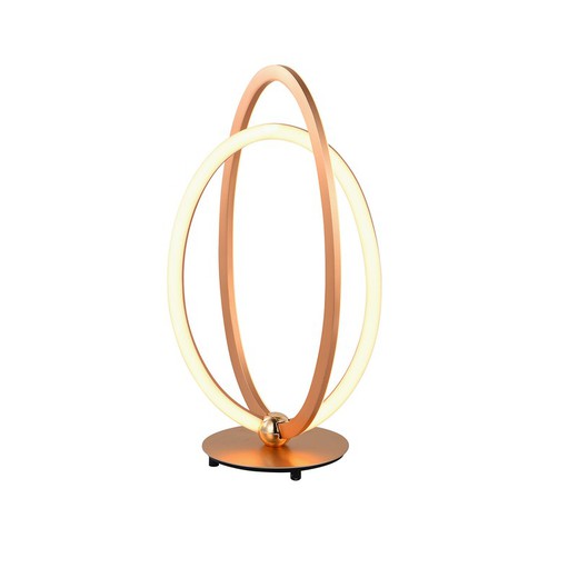 Lampe de Table en Métal Led Or Rose Ocellis, 23x15x41cm