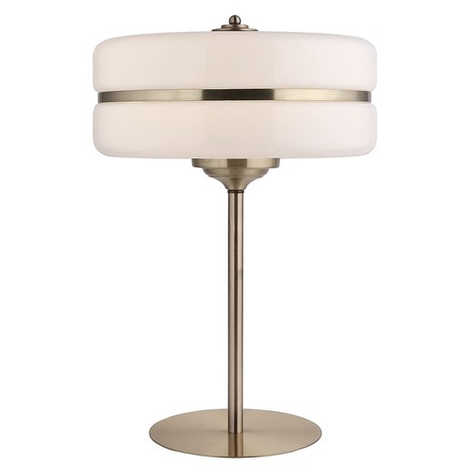 Lámpara de mesa SAROD Blanca y dorada D40 H60