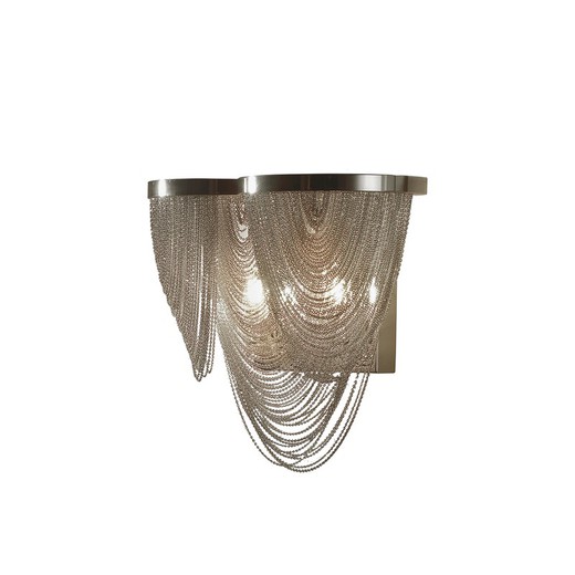 Metal Minerva Silver 2-Light Wall Lamp, 30x16x30cm