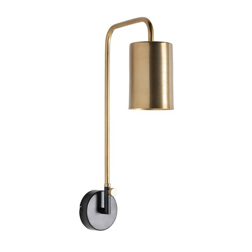 Guld/sort jern væglampe, 10x25x51cm