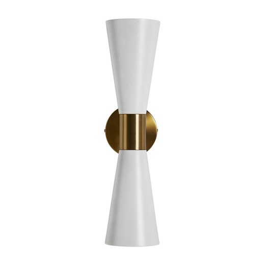 Lámpara De Pared de hierro en blanco/oro, 12 x 16 x 50 cm