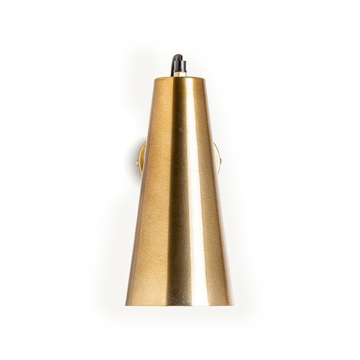 Messing wandlamp in goud, 12 x 27 x 30 cm | Glimmend