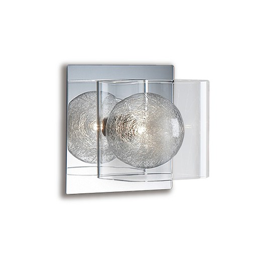 Metal og glas væglampe Eclipse, 16x15x16cm