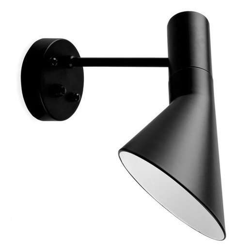 Jacob zwart metalen wandlamp, Ø35x35 cm